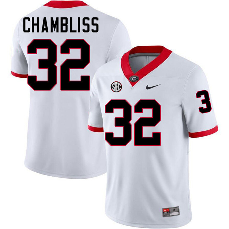 Chaz Chambliss Georgia Jersey,University Of Georgia Bulldogs Football Jersey,Uniforms,Gears-White